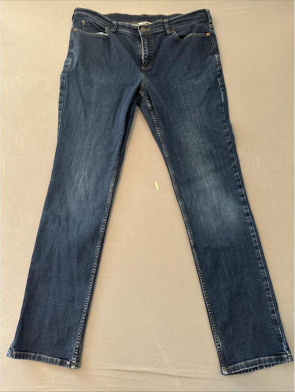 Duluth Trading Co Womens Jeans 14x33 Blue Stretch Straight Leg Denim Pants